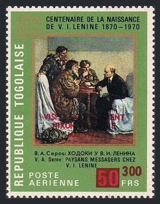 Togo C179,MNH.Michel 929. President Nixon's visit to USSR.Lenin overprinted,1972
