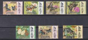 Malaysia - Selangor # 128-134,  Butterflies, 1/2 Cat