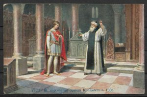 Vintage Postcard History of Czech People, Vaclav III, Wenceslaus III of Bohemia