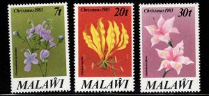 Malawi Scott 423-425 MNH** Flower short set 3/4