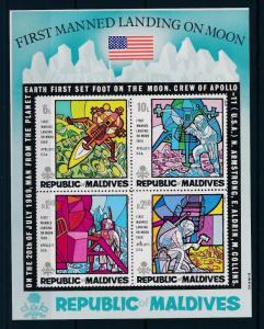 [36693] Maldives 1969 Space Travel Weltraum First moon landing Sheet MNH