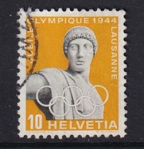 Switzerland  #290  used 1944  Apollo statue  olympic jubilee  10c