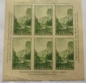 United States, 769, 1c Yosemite Imperf S/S, **NGAI**