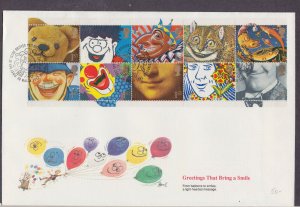 UNITED KINGDOM  #1313a fdc First Smilers set