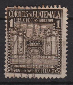 Guatemala Postal Tax 1942 - Scott RA20 used-  arch Comm.