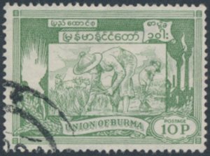 Burma   SC# 143  Used   planting rice see details & scans