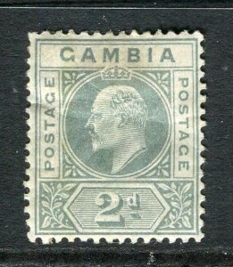 GAMBIA; 1902 early Ed VII Crown CA issue Mint hinged 2d. value