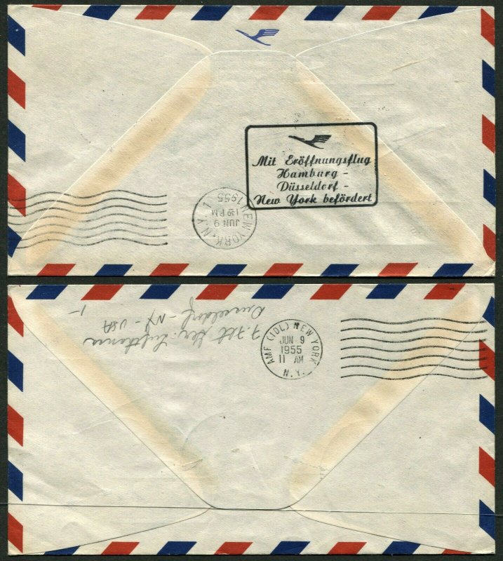 GERMANY Deutsche LUFTHANSA Transatlantic Airmail Stamps Postage Cover  Collection