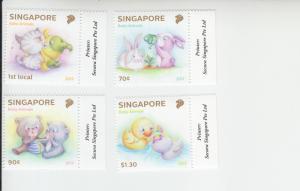 2017 Singapore Baby Animals (4) (Scott 1835-38) MNH