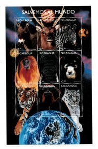 Nicaragua 1999 - Animals - Sheet of 9 stamps - Scott #2211 - MNH