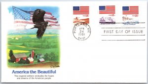 US FIRST DAY COVER AMERICA THE BEAUTIFUL W/ PAIR OF 18c COIL STAMPS 1981