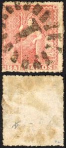 Barbados SG49 (4d) Dull Rose-red Wmk Small Star Rough Perf 14 to 16 Cat 70 poun