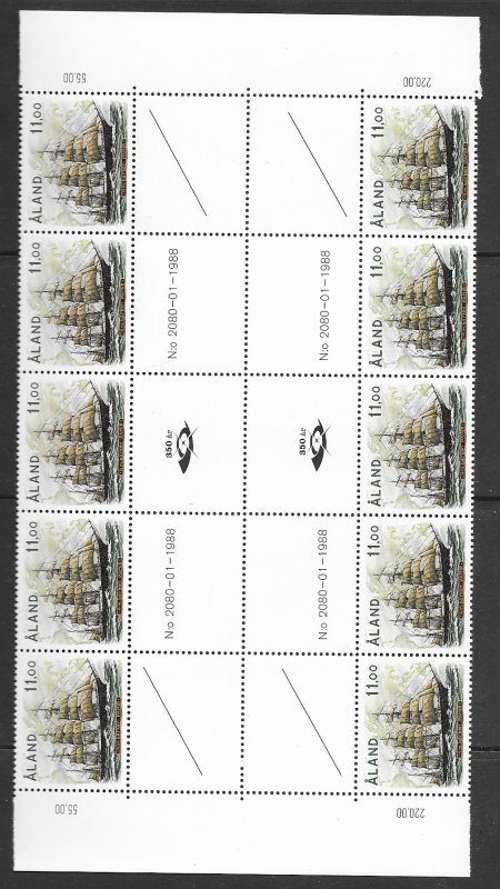 Aland 31-3 MNH set in block of 10, vf see desc. 2020 CV $165.00