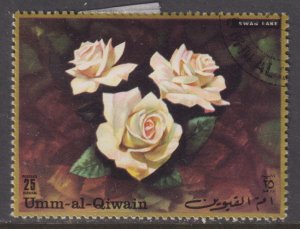 UAE Umm Al Qiwain Unlisted Swan Lake Rose Bouquet 1971
