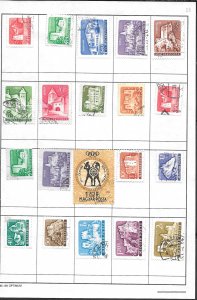 HUNGARY #Z33 Mixture Page of 20 stamps.  Collection / Lot