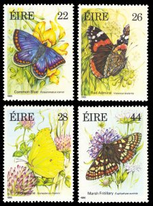 Ireland 1985 Butterflies Scott #612-615 Mint Never Hinged