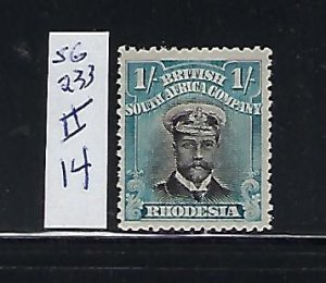 RHODESIA SCOTT #130 ( SG233)  ADMIRAL 8D- DIE II  PERF 14 - MINT LIGHT HINGED