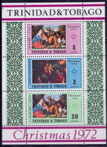 Trinidad and Tobago, 1972, Christmas, Paintings, minisheet, MNH,++