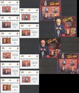 Bu94 Imperf,Perf 2012 Burundi George Carlin Stand Up Comdeian !!! 12Bl+2Kb Mnh