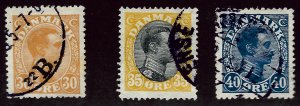 Denmark SC#112,115 & 118 Used F-VF...Bid on a Bargain!!