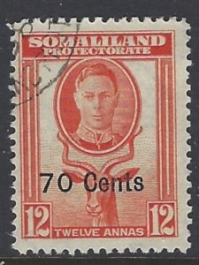 Somaliland Prot, Scott #122; 70c on 12a King George VI, Used