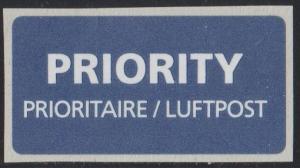 Priority Air Label as pictured on paper