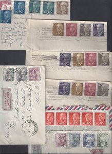 SPAIN 1940's 60's COLLECTION OF 7 AIR MAIL COVERS INCLUDING POST CARD BARCELONA