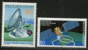 AUSTRIA Sc#1155 GERMANY Sc#1467 Space Topicals Both Complete Mint OG NH