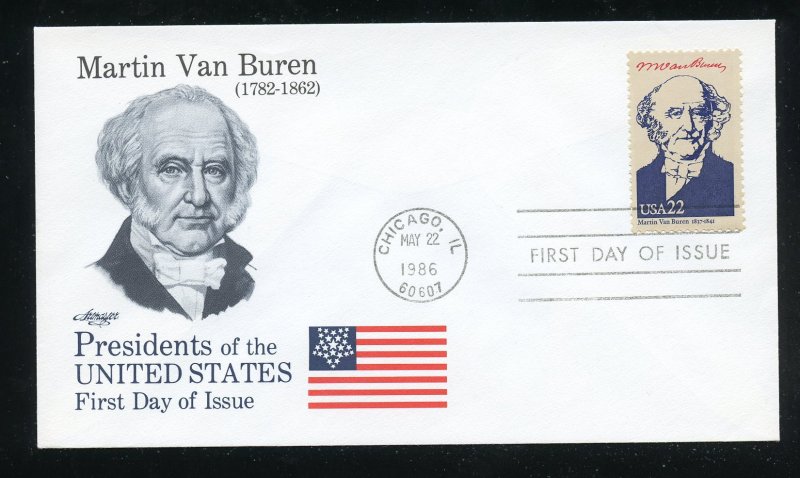 US 2216h AMERIPEX '86 - Martin Van Buren UA Artmaster cachet FDC