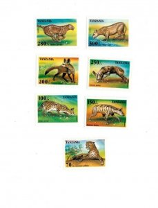 Tanzania 1996 - Predatory Animals - Set of 7 Stamps - MNH