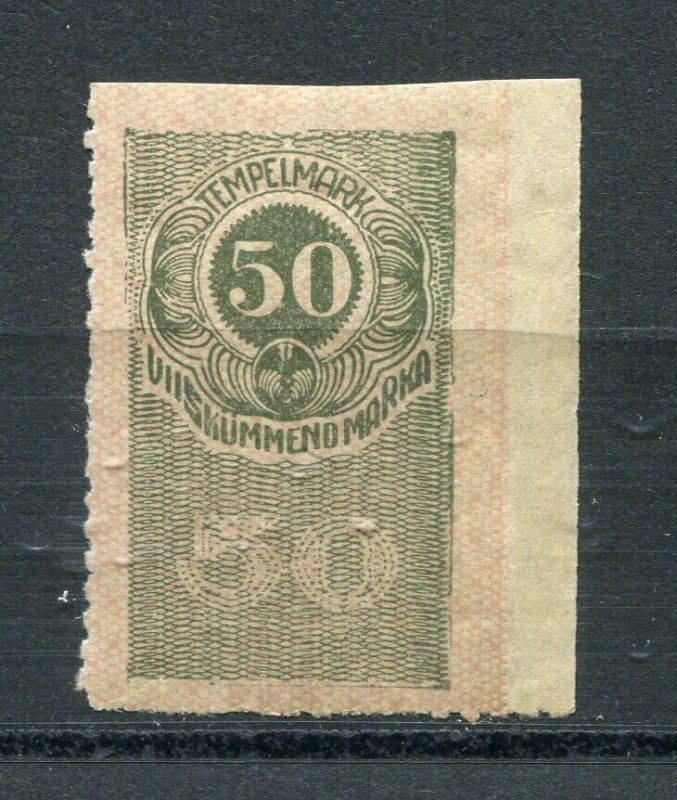 x70 - ESTONIA 1919 Key Value 50m REVENUE Stamp. Fiscal