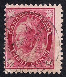 Canada #69 2 cents SUPERB CANCEL Queen Victoria Stamp used A