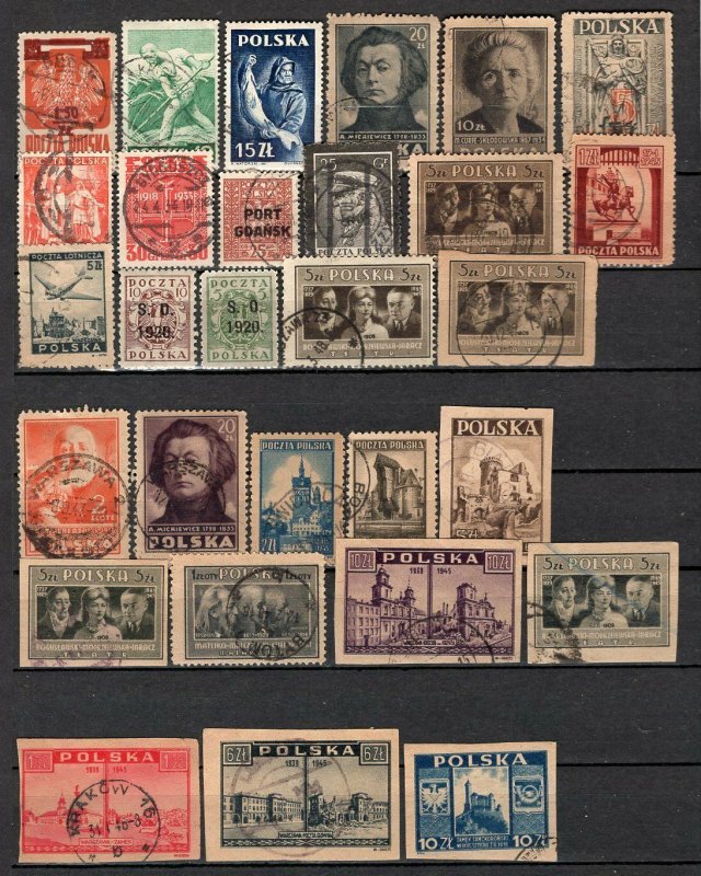 Poland Old Collection 269 Stamps Mint-Used With Better ECV$350 See Scans