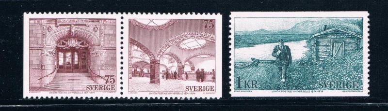 Sweden 1084-86 MNH set UPS Centenary 1974 (S0763)