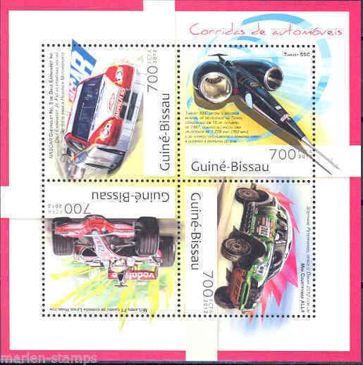 GUINEA BISSAU 2012 RACING CARS SHEET MINT NEVER HINGED