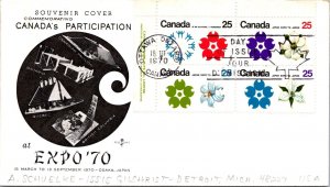 Canada 1970 FDC EXPO '70 - Ottawa, Ont - Block Of 4 - F76708