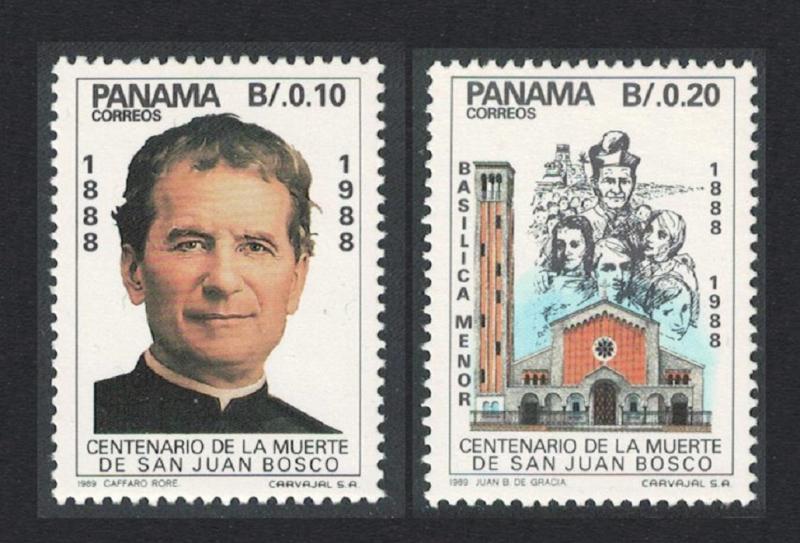 Panama Death Centenary of St John Bosco founder of Salesian Brothers 2v