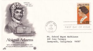 1985, Honoring Abigail Adams, Art Craft/PCS, FDC (E12470)