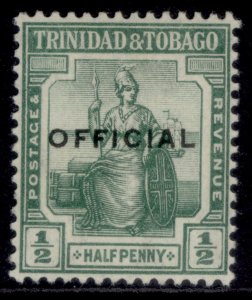 TRINIDAD & TOBAGO GV SG O11, ½d green, LH MINT.