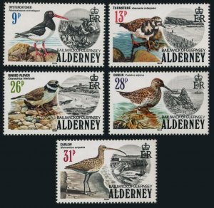 Alderney 13-17 booklet, MNH. Birds 1984. Oyster catcher, Turnstone, Curlew.