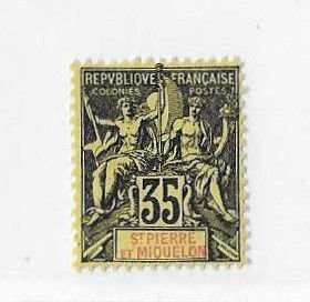 St Pierre & Miquelon Sc #73  35c  LH VF