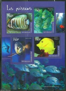 TOGO 2014 FISH  SHEET MINT NH