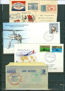 AUSTRALIA LOT of (4) AIRMAILS incl. (1) AEROGRAM...CACHETS