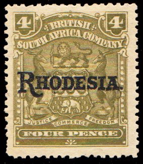 Rhodesia Scott 87 Unused hinged.