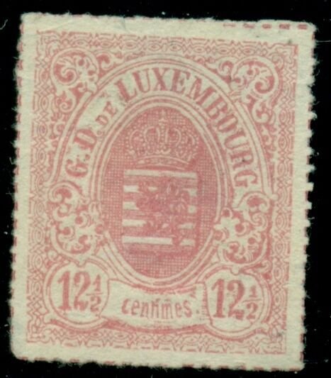 LUXEMBOURG #20, 12-1/2 carmine Coat of Arms, unused no gum, Scott $140.00