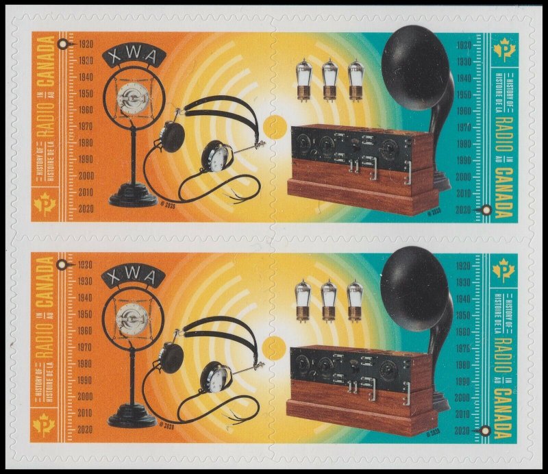 Canada 3244-3245 3245a History of Radio 'P' block (4 stamps) MNH 2020 
