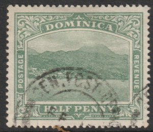 Dominica Scott 50 - SG47, 1908 Edward VII 1/2d used