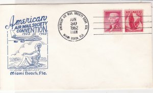 U.S. 1962 Airmail Society Con. Sta Miami Beach Illustrd Stamps Cover Ref 34474