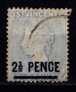 St Vincent 1885-93 Victoria 1d definitive Surch. 2½ PENCE [Used]