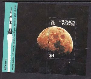 Solomon Is-Sc#647-unused NH sheet-Space-Space-Moon Landing-1989-